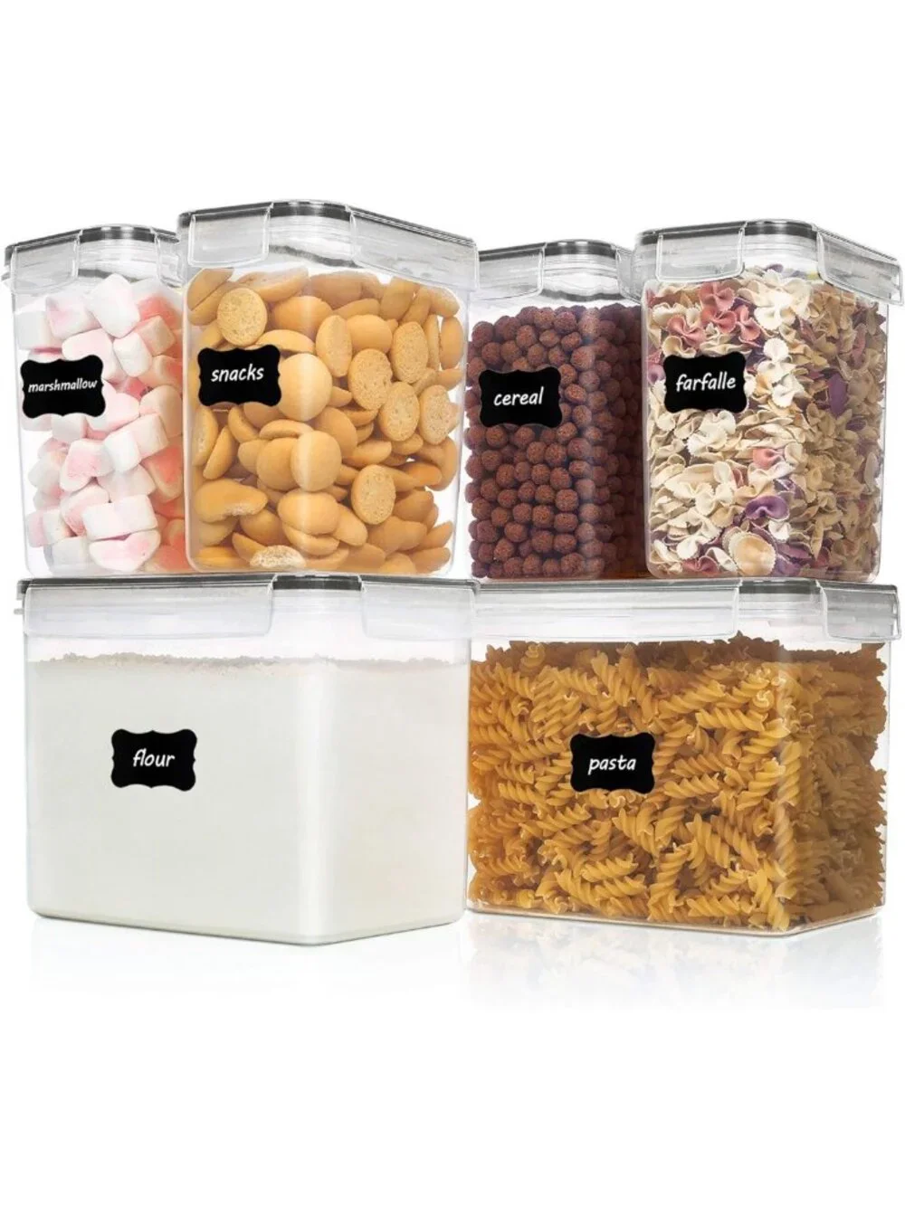 Airtight Food Storage Containers Set of 6 - BPA Free Plastic for Kitchen
